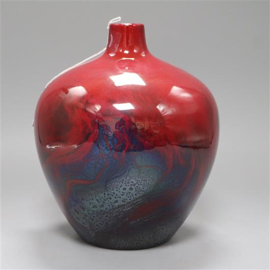 A Royal Doulton flambe vase, 1616 Height 22cm